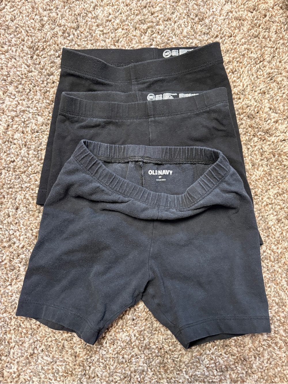 Old Navy Black Girls' Stretch Bike Shorts lot - Set of 3
